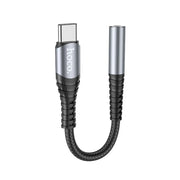 Hoco LS33 AUX priključak 3,5 mm na USB C adapter sivi
