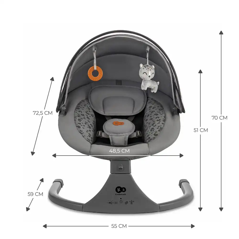 Kinderkraft Električna njihaljka LUMI 2, Dark Grey
