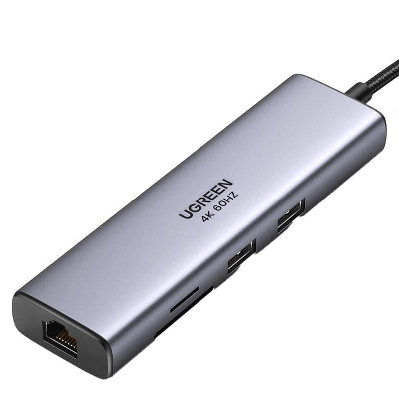 Ugreen USB-C to 2*USB3.0+HDMI+RJ 45+SD&TF+PD port Hub