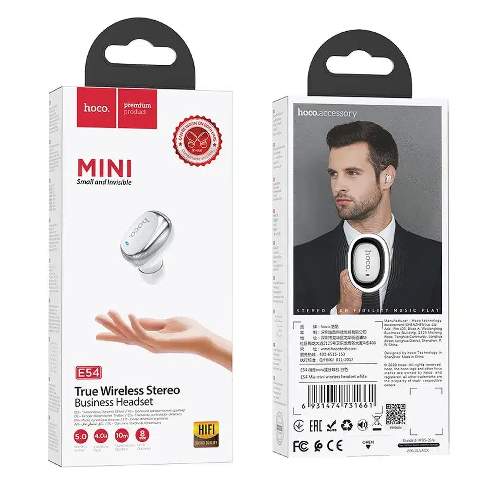 HOCO Mia mini E54 bluetooth sluchátko pro telefonování bílé