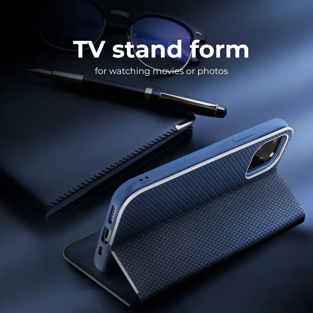 LUNA Book Carbon pouzdro pro XIAOMI Redmi NOTE 12 5G modrá