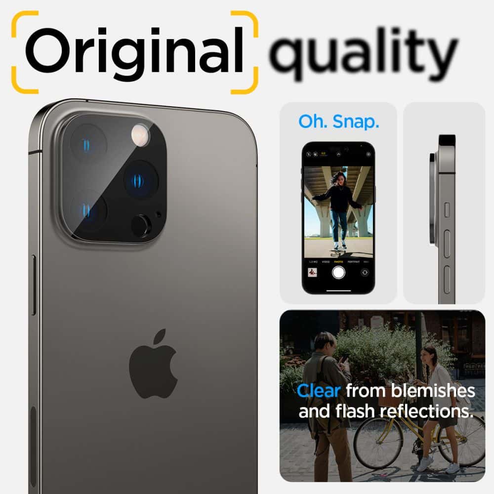SPIGEN OPTIK.TR ZAŠTITNIK ZA KAMERU 2-PAK IPHONE 14 PRO / 14 PRO MAX / 15 PRO / 15 PRO MAX CRNA MASKA