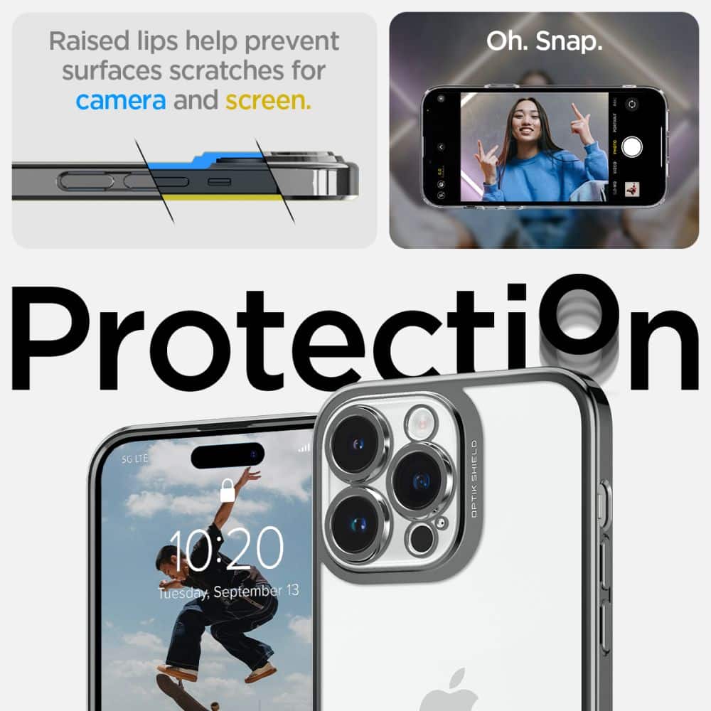 SPIGEN OPTIK CRYSTAL PRO IPHONE 14 PRO MAX CHROMOVĚ ŠEDÝ