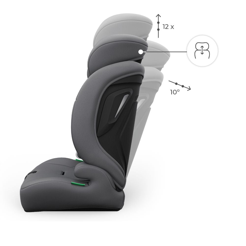 Kinderkraft autosjedalica Comfort Up 2 plus i-Size 9-36 kg (76-150 cm) bez Isofix-a, Grey