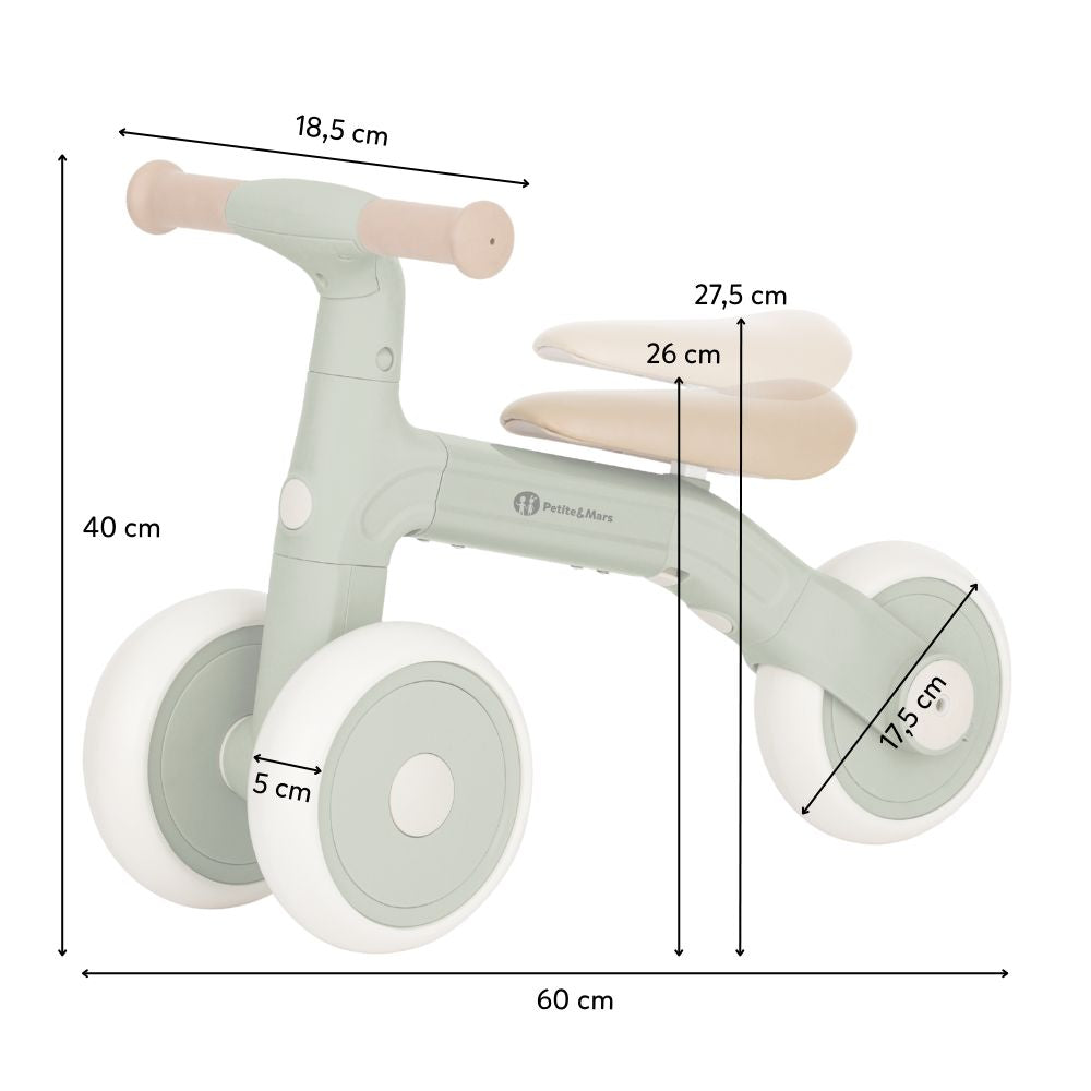 PETITE&MARS Balans bicikl Bingo 3 u 1, Sage Leaf