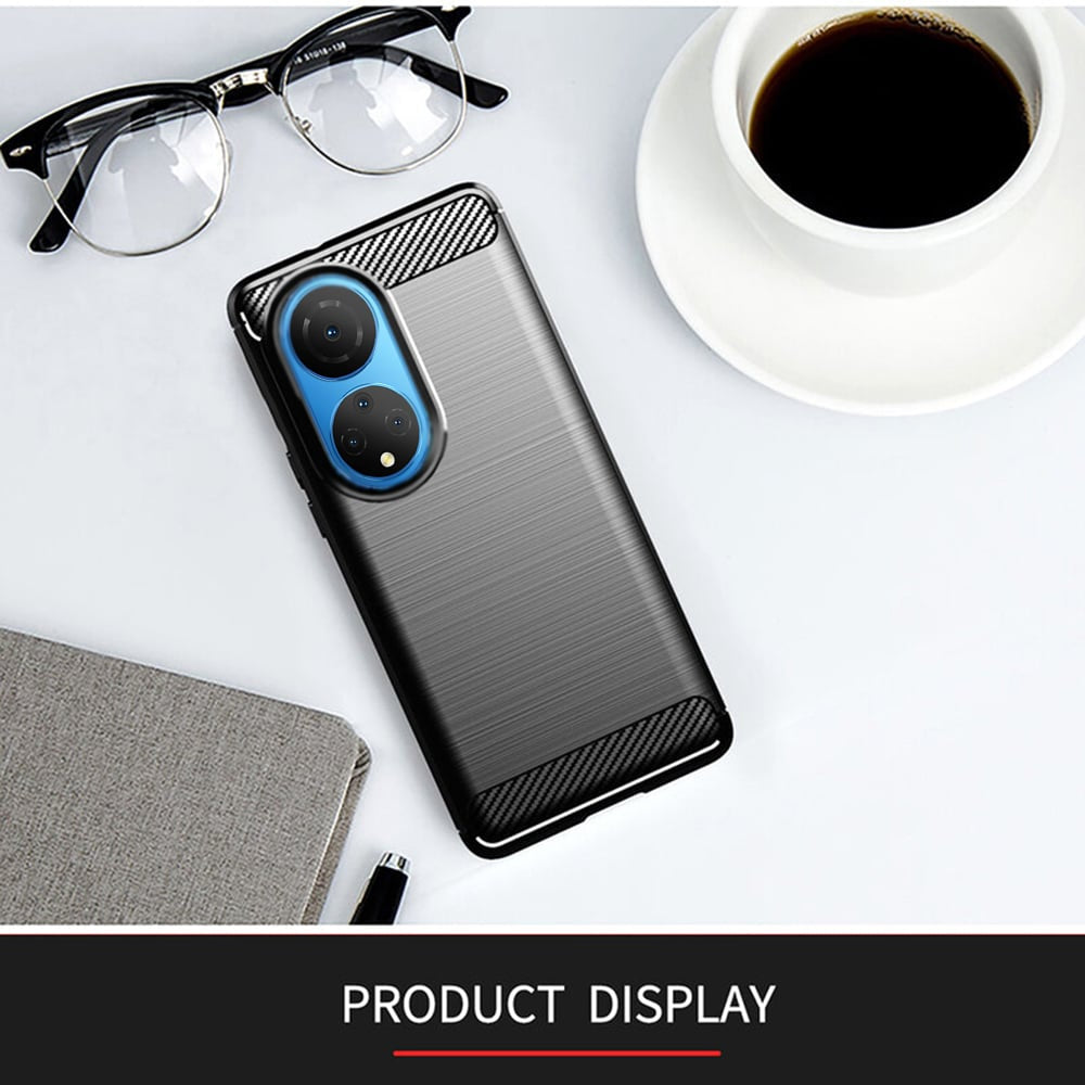 Techsuit Carbon Silicone maska za Honor X7 - crna