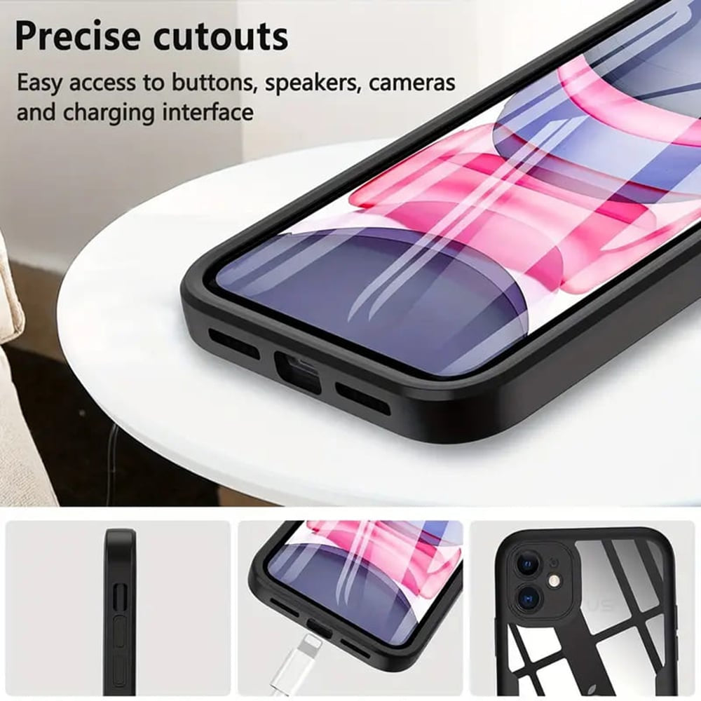Techsuit - ColorVerse 360 Series obostrana zaštitna maska za iPhone 13 Pro Max - crna
