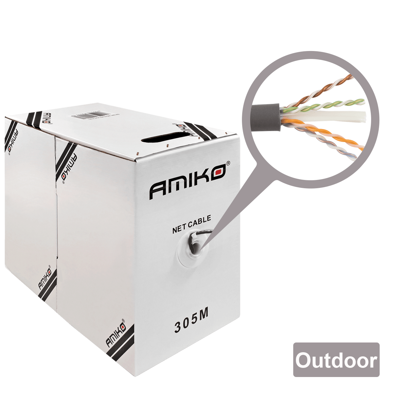 Amiko Mrežni FTP kabel, CAT5e, OutDoor, 305 met. - CAT5e FTP Outdoor 305m