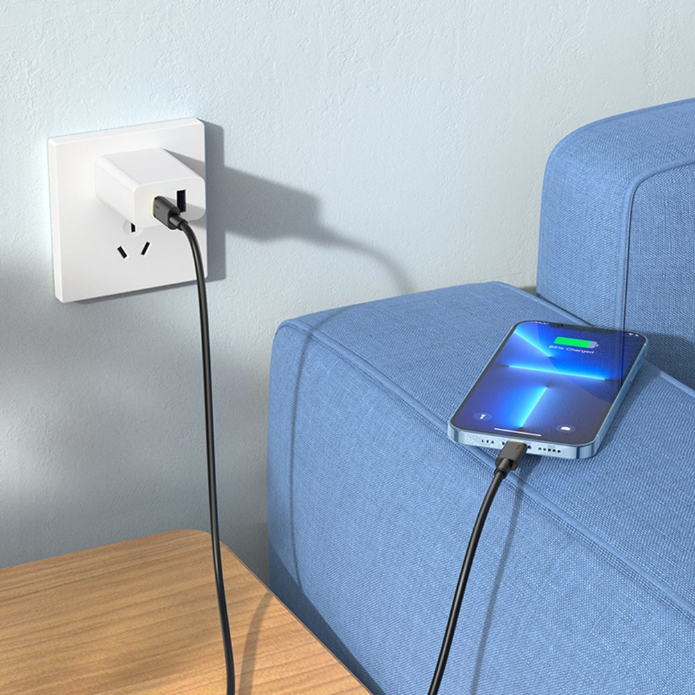 Hoco - Nabíjecí kabel (U109) - USB-C na Lightning, PD 20W, 3A, 1,2 m - černý