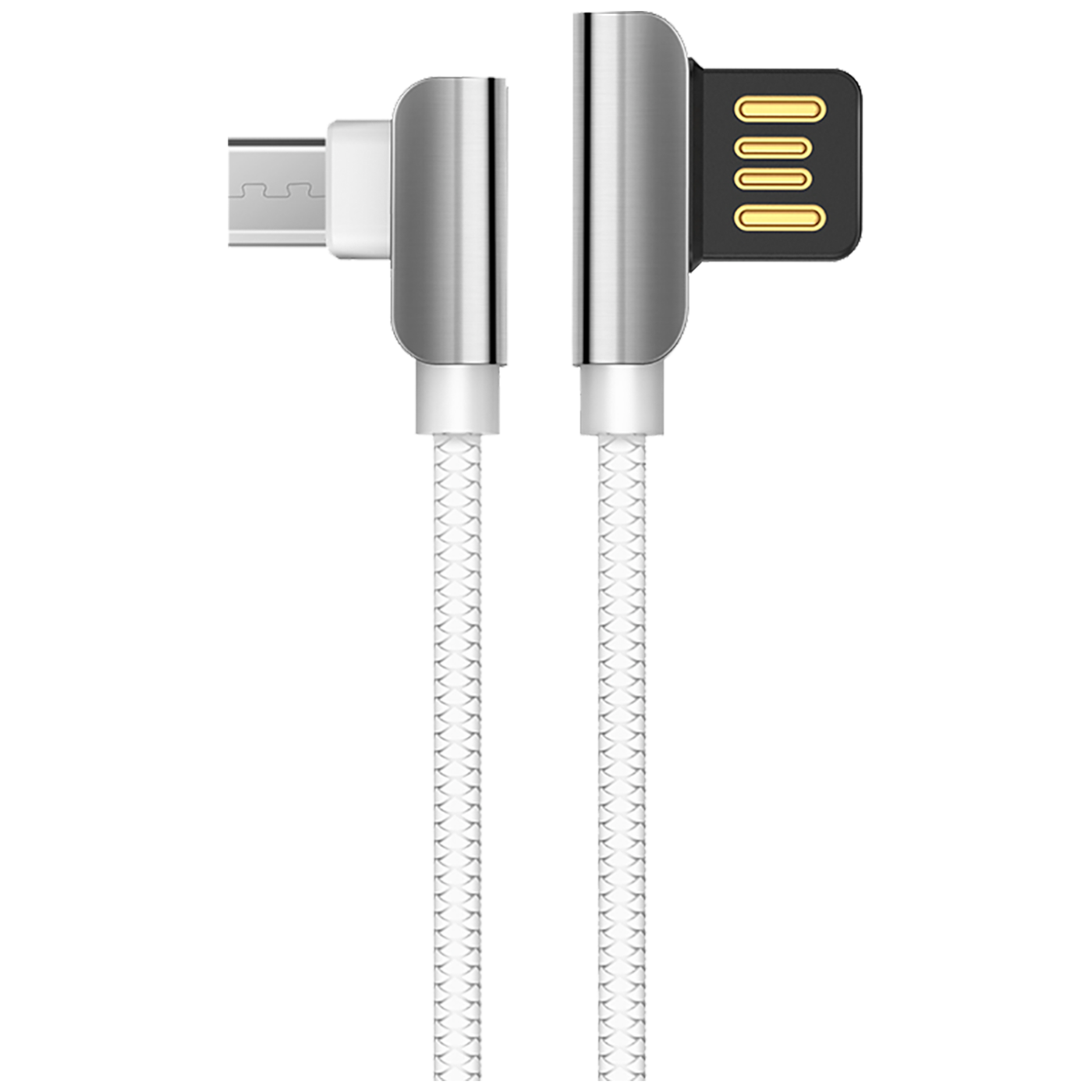 hoco. USB kabel pro smartphony, micro USB, 1.2 m, 2.4 A, bílá - U42 Exquisite steel, Micro USB, WH
