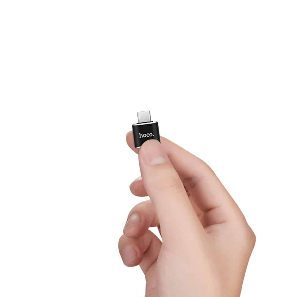 HOCO - OTG adaptér (UA5) - USB-A na USB Type-C Plug & Play 480 Mbps - černý