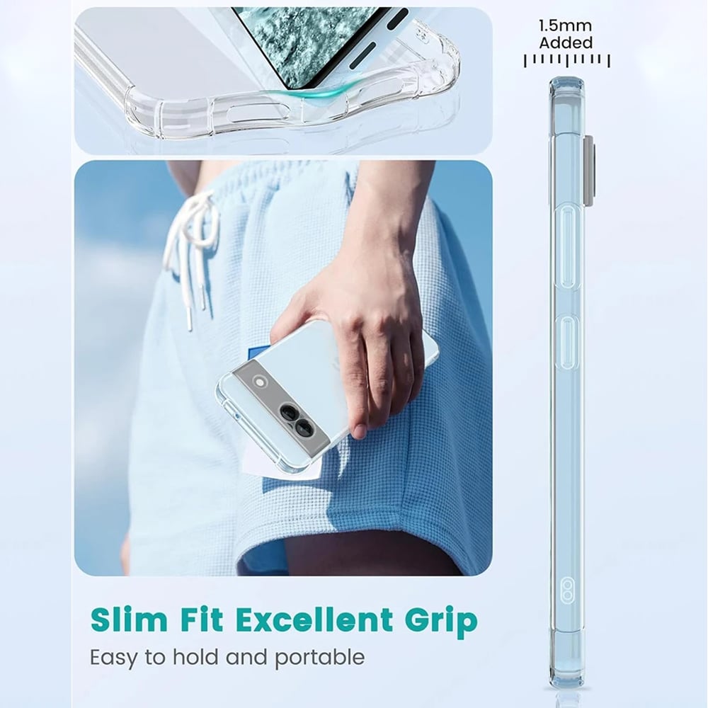 Techsuit Shockproof Clear Silicone průhledné pouzdro odolné proti nárazu pro Google Pixel 9 Pro
