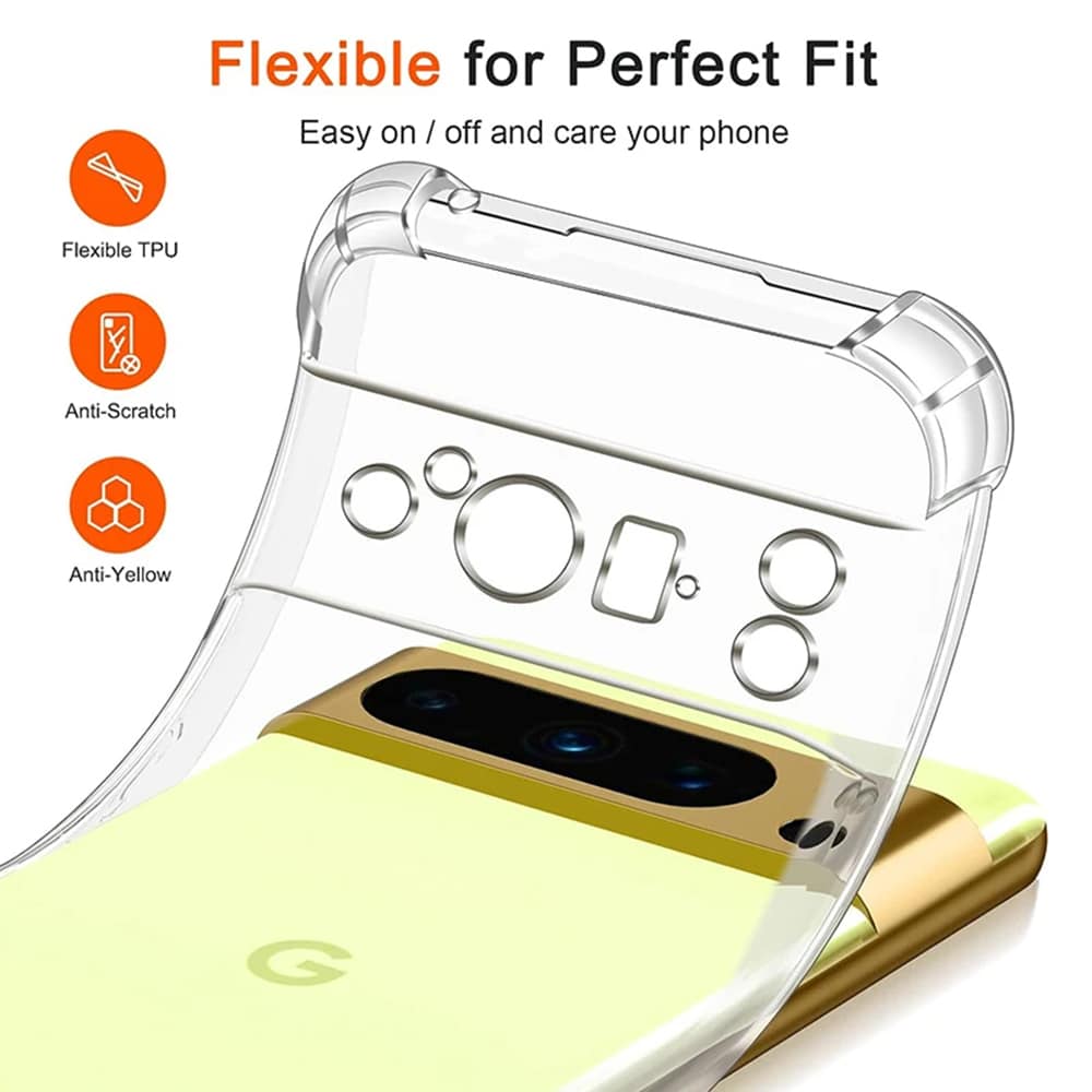 Techsuit Shockproof Clear Silicone prozirna maskica otporna na udarce za Google Pixel 9 Pro XL
