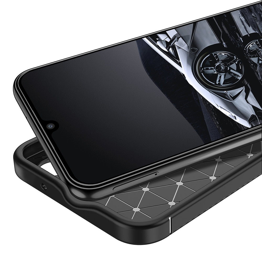Techsuit – CarbonFiber pouzdro pro Samsung Galaxy A14 4G / A14 5G – černé