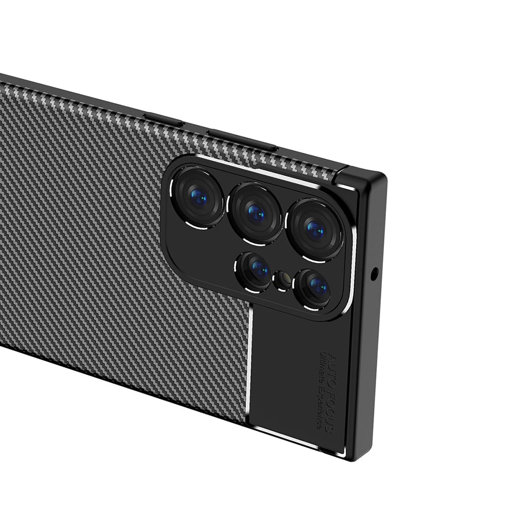 Techsuit – CarbonFiber pouzdro pro Samsung Galaxy S23 Ultra – černé