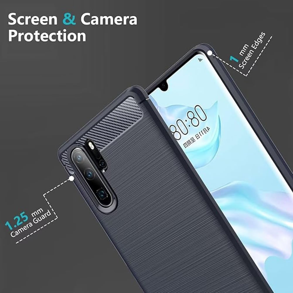 Techsuit Carbon Silicone pouzdro pro Huawei P30 Pro – modré
