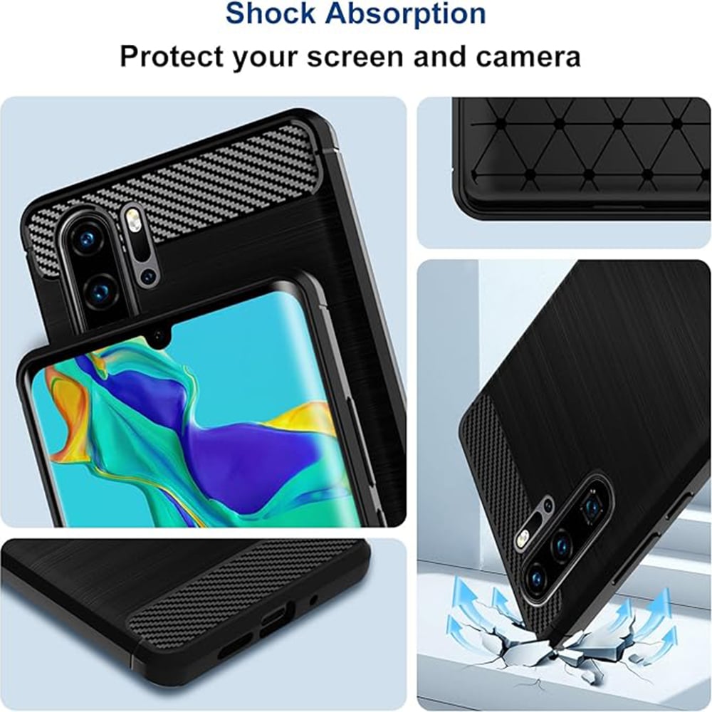Techsuit Carbon Silicone pouzdro pro Huawei P30 Pro – modré
