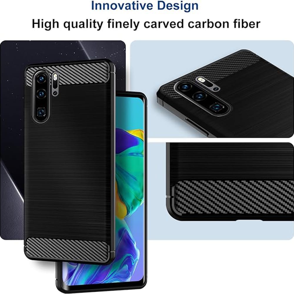 Techsuit Carbon Silicone pouzdro pro Huawei P30 Pro – modré