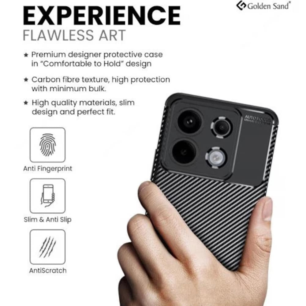 Techsuit – CarbonFiber pouzdro pro Xiaomi Redmi Note 13 5G – černé