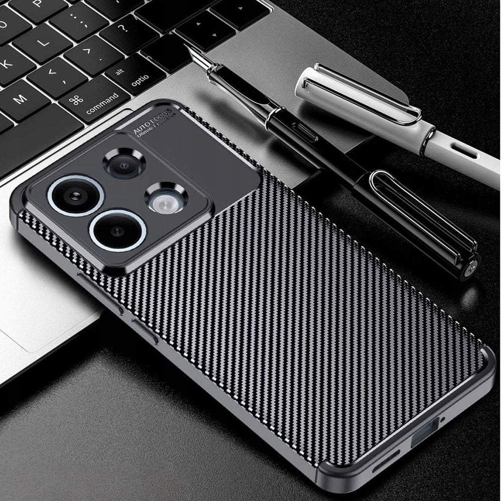 Techsuit – CarbonFiber pouzdro pro Xiaomi Redmi Note 13 Pro 5G / Poco X6 – černé