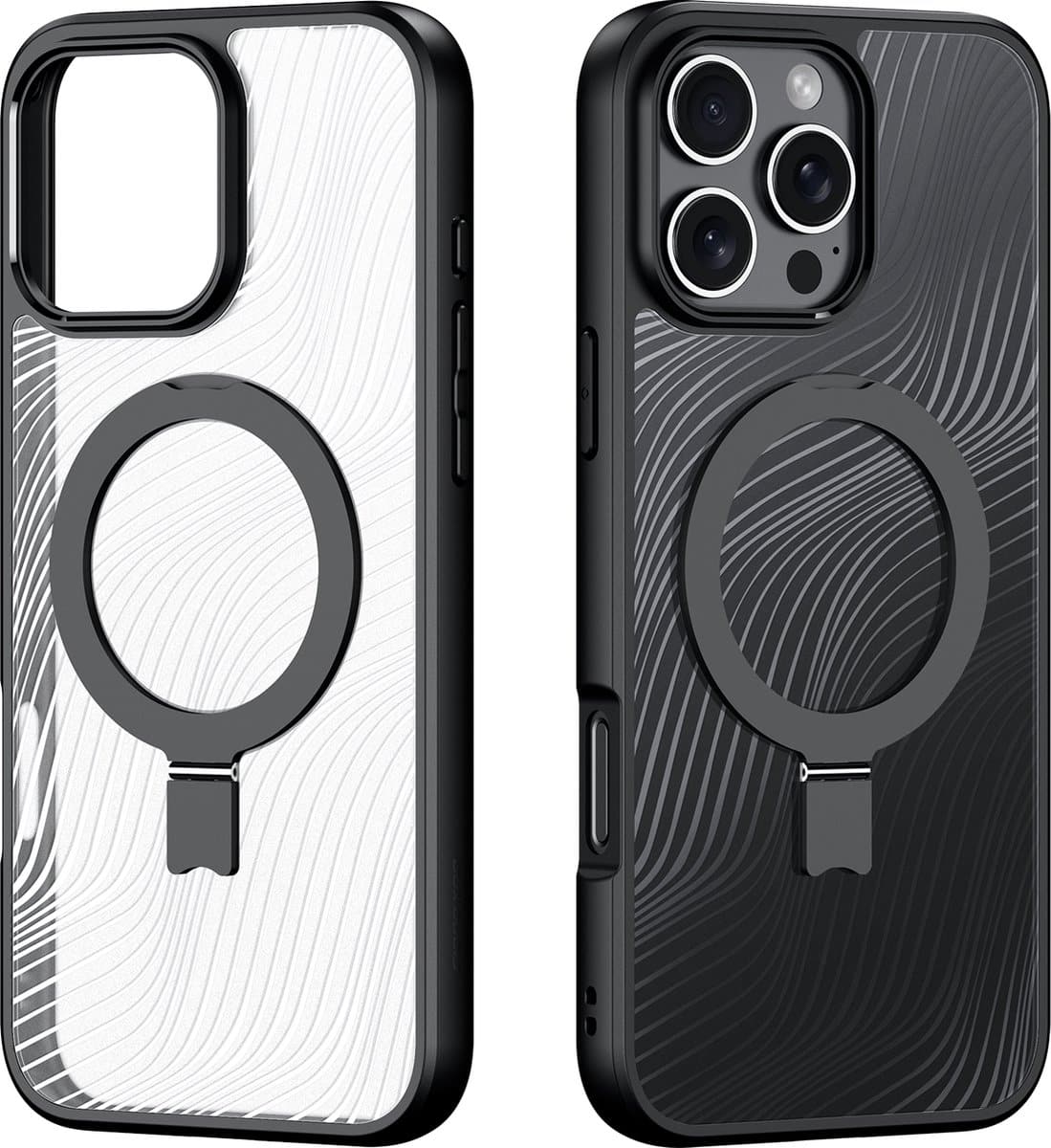Dux Ducis Aimo Mag kryt s MagSafe a stojánkem pro iPhone 16 Pro – černý