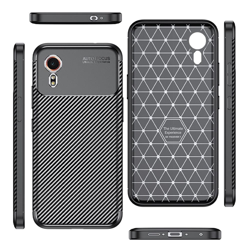Techsuit – pouzdro CarbonFiber pro Samsung Galaxy Xcover7 – černé