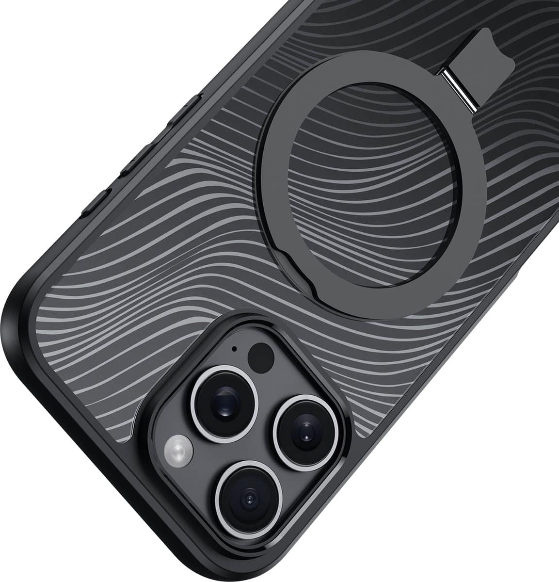 Dux Ducis Aimo Mag kryt s MagSafe a stojánkem pro iPhone 16 Pro – černý