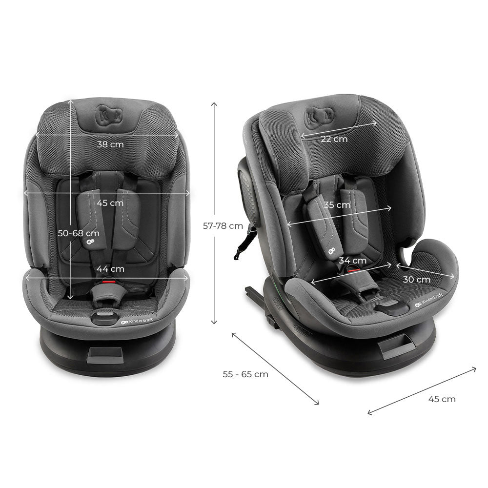 Kinderkraft autosjedalica XPEDITION 3 i-Size 0-36 kg (40-150 cm) 360, Grey