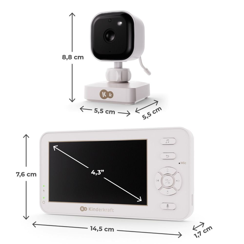Kinderkraft NITEEYE TRAVEL bežični baby monitor sa stalkom za kameru, White