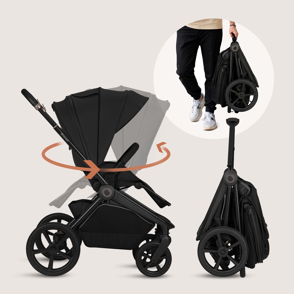 Lionelo dječja kolica Freya 3u1, Black Onyx