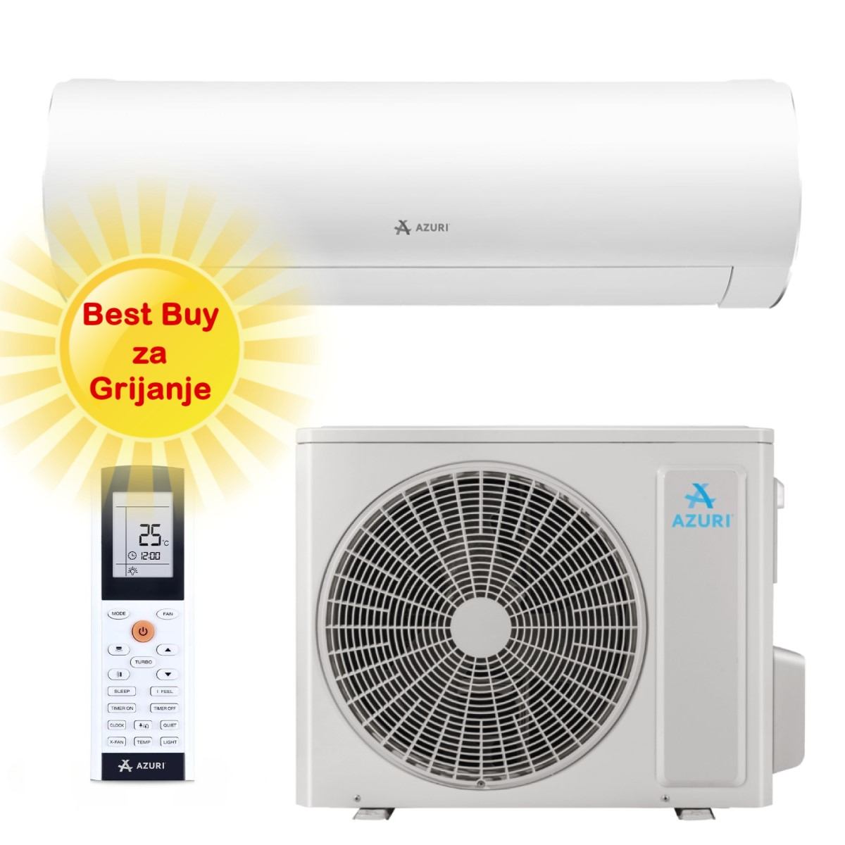 AZURI KLIMA UREĐAJ 3,5kW AZI-WO35VG - Supra Inverter, za prostor do 35m2, A++ energetska klasa, Wi-Fi, R-32