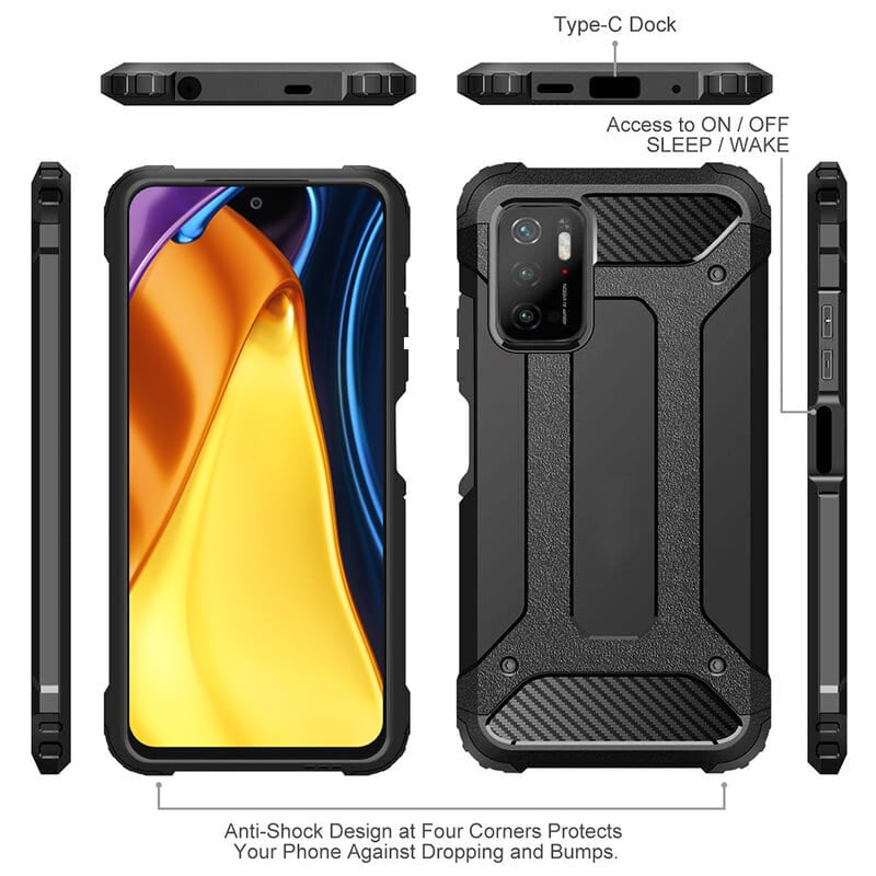 Techsuit - Hybrid Armor - Xiaomi Redmi Note 10 5G / Poco M3 Pro 5G - černá