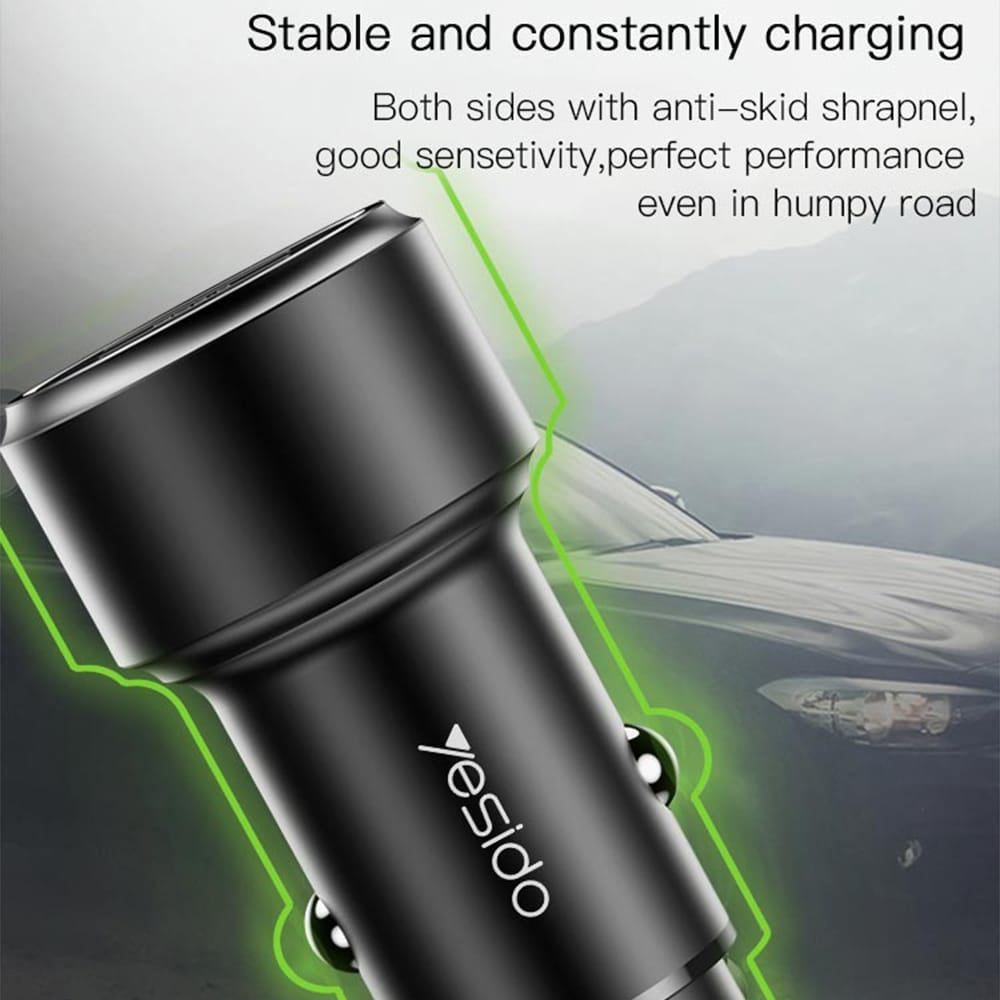 Yesido - Auto punjač (Y43) - 2xUSB QC 3.0 36W - crni