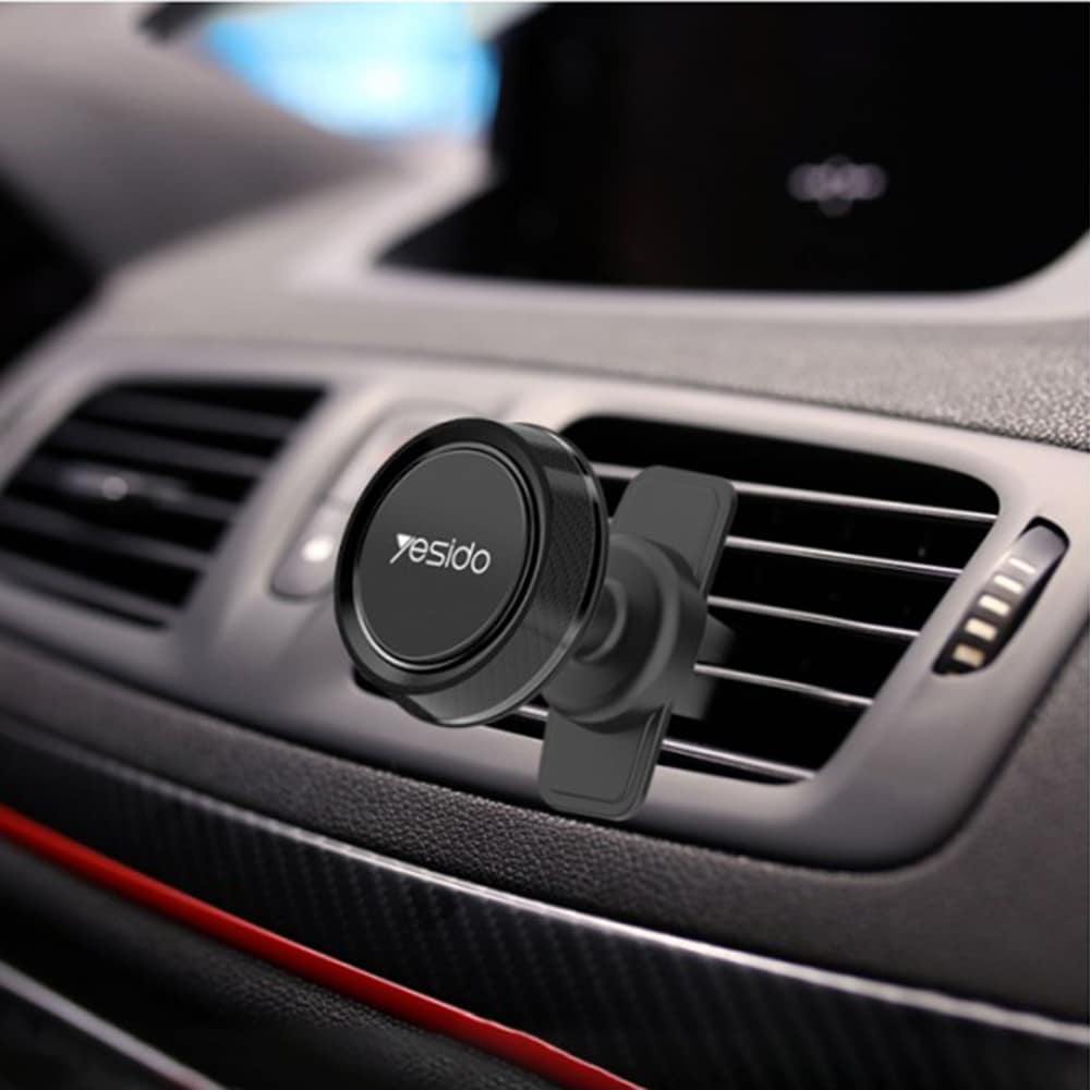 Yesido - Držač za automobil (C61) - magnetski nosač mobitela za ventilacijski otvor - crni