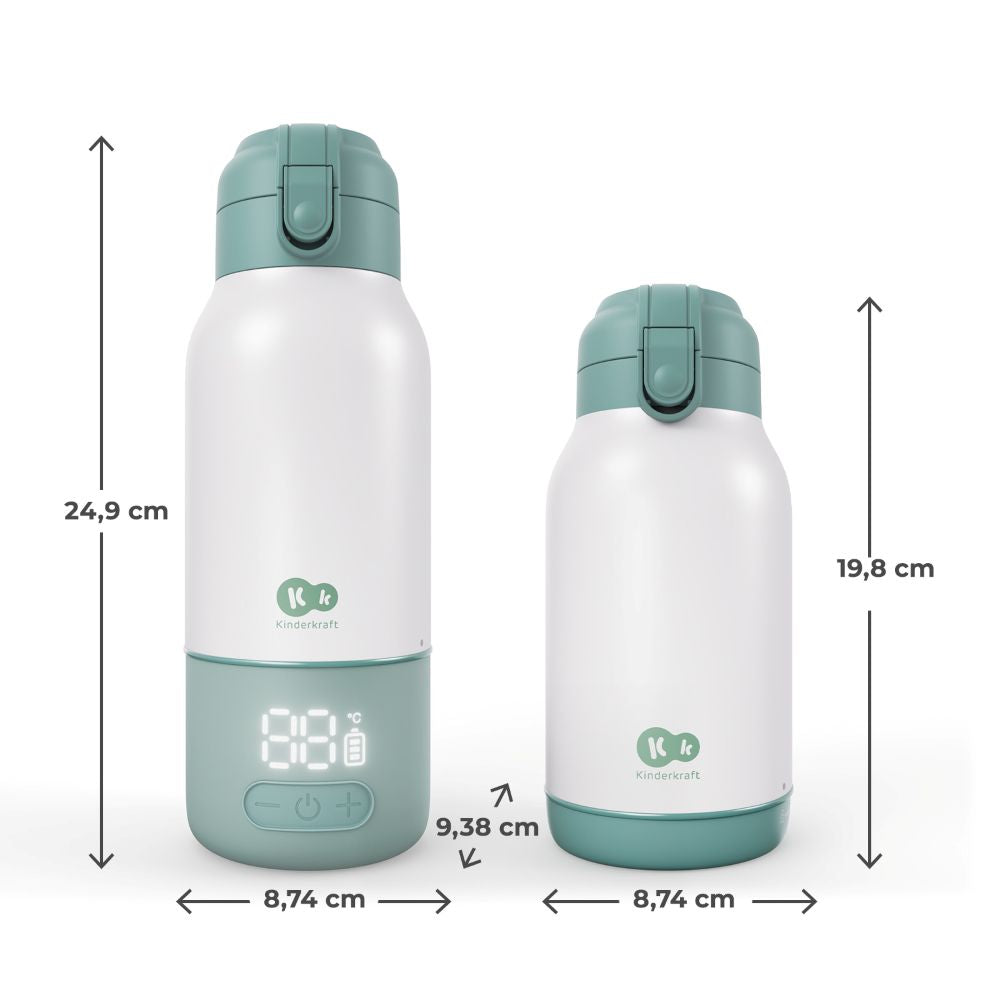 Kinderkraft GAJA prijenosni grijač - bočica/termosica s baterijom 500 ml, Green