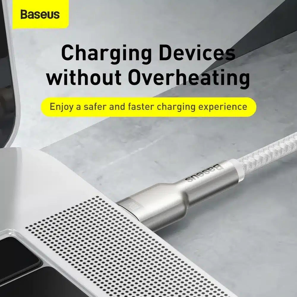BASEUS kabel Type- C do Type- C PD100W Metalni kabel CATJK-D02 2m bijeli