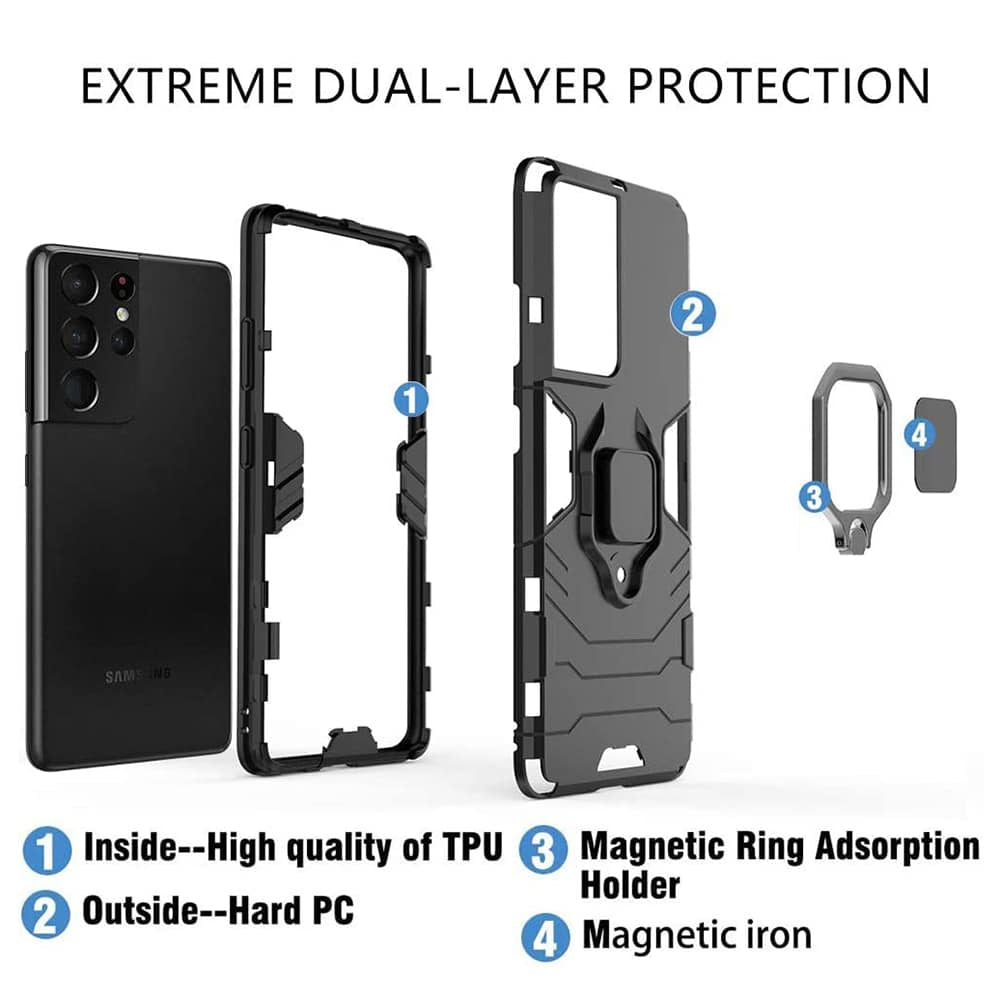 Techsuit - Silicone Shield - Samsung Galaxy S21 Ultra - černá