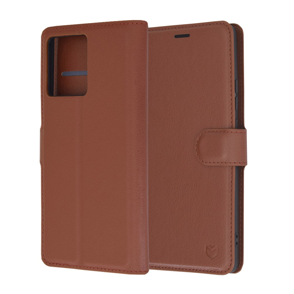 Techsuit Leather Folio flipové pouzdro pro Motorola Edge 50 Ultra – hnědé