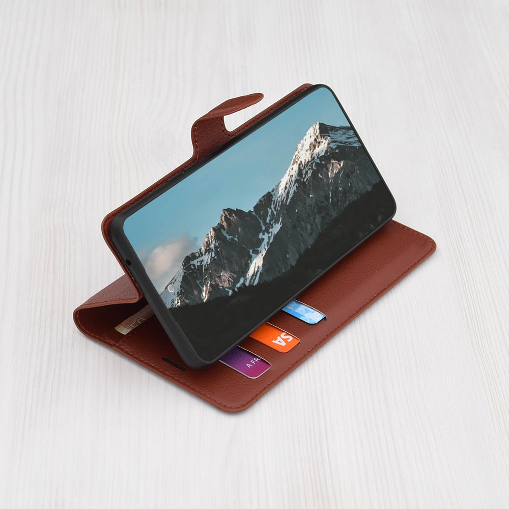 Techsuit Leather Folio flipové pouzdro pro Motorola Edge 50 Ultra – hnědé