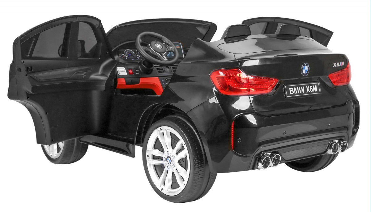 Licencirani auto na akumulator BMW X6M XXL - dvosjed - crni/lakirani