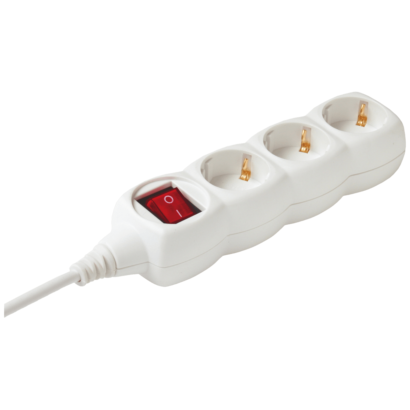 home Produžni kabel, 3 utičnice, prekidač, 1.5mm², 5 met, bijeli - NV 3K-5/WH/1,5