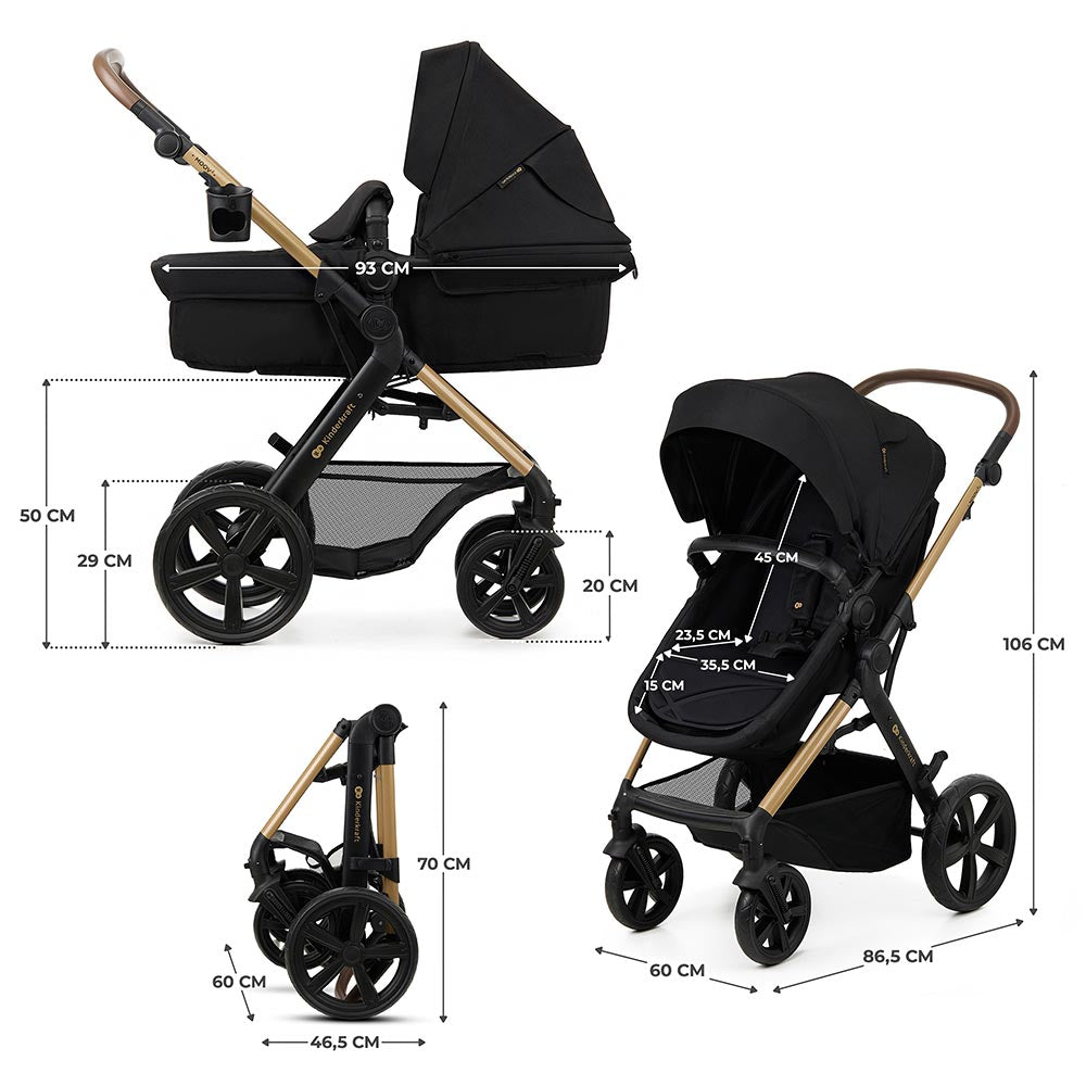 Kinderkraft Kolica Moov 2 4u1 MINK PRO, Pure Black