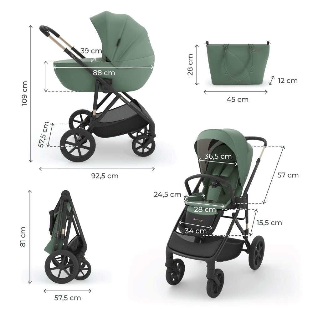 Kinderkraft Kolica Prime 3 3u1, Dark Green