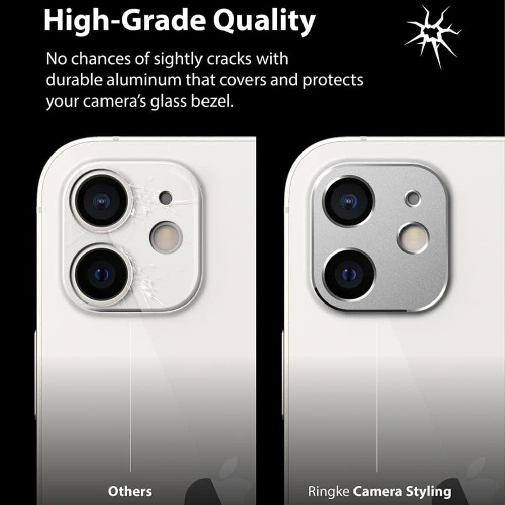 Ringke – Camera Styling pro iPhone 12 – barva stříbrná
