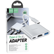 hoco. Konverter USB HUB type C to USB3.0/HDMI/PD - HB14 Easy use