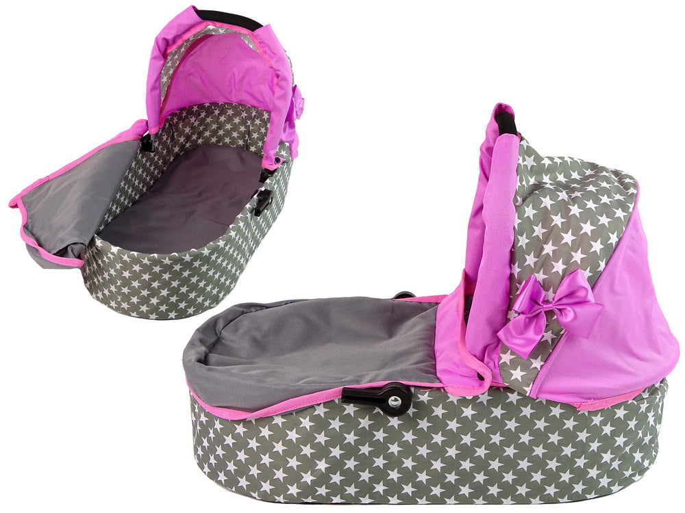 Kolica za lutke 2-in-1 Carrycot Stars - siva