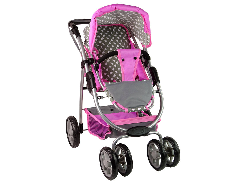 Kolica za lutke 2-in-1 Carrycot Stars - siva