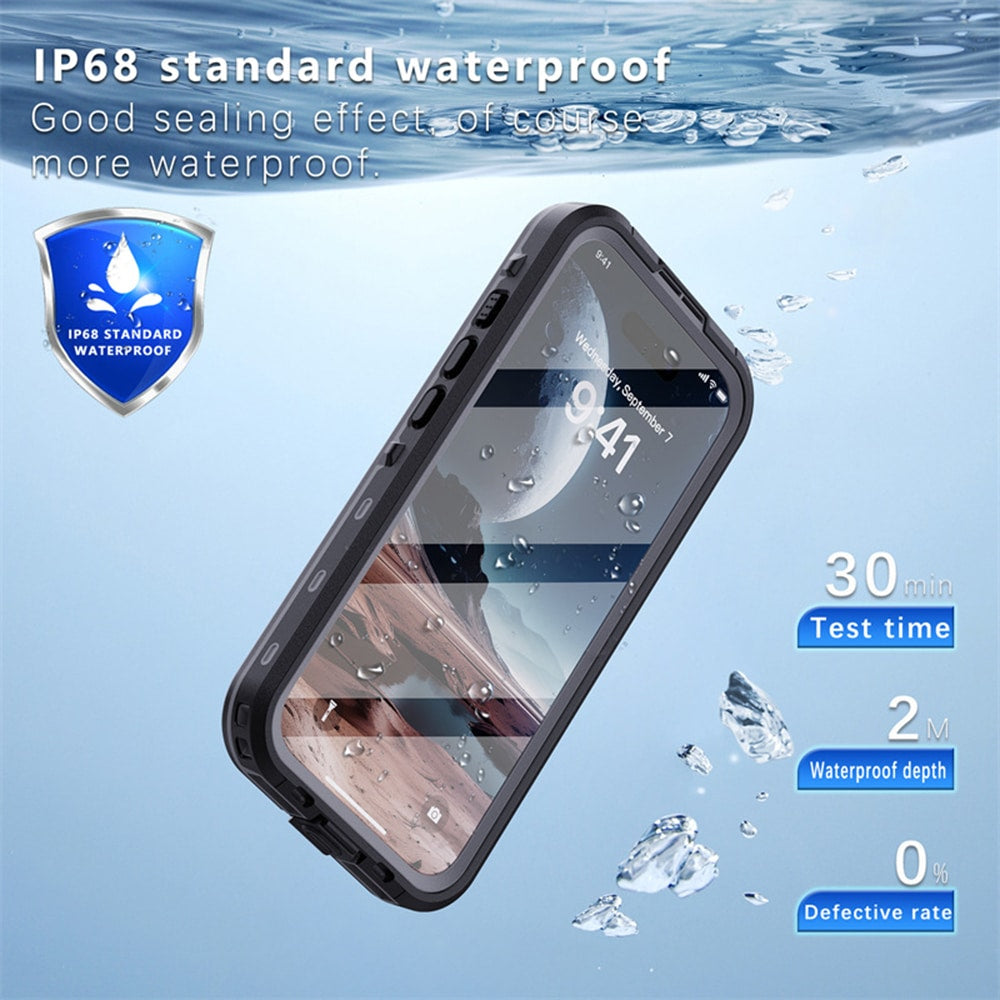 ShellBox – Vodootporna IP68 360° MagSafe maska za iPhone 16 Plus – Crna