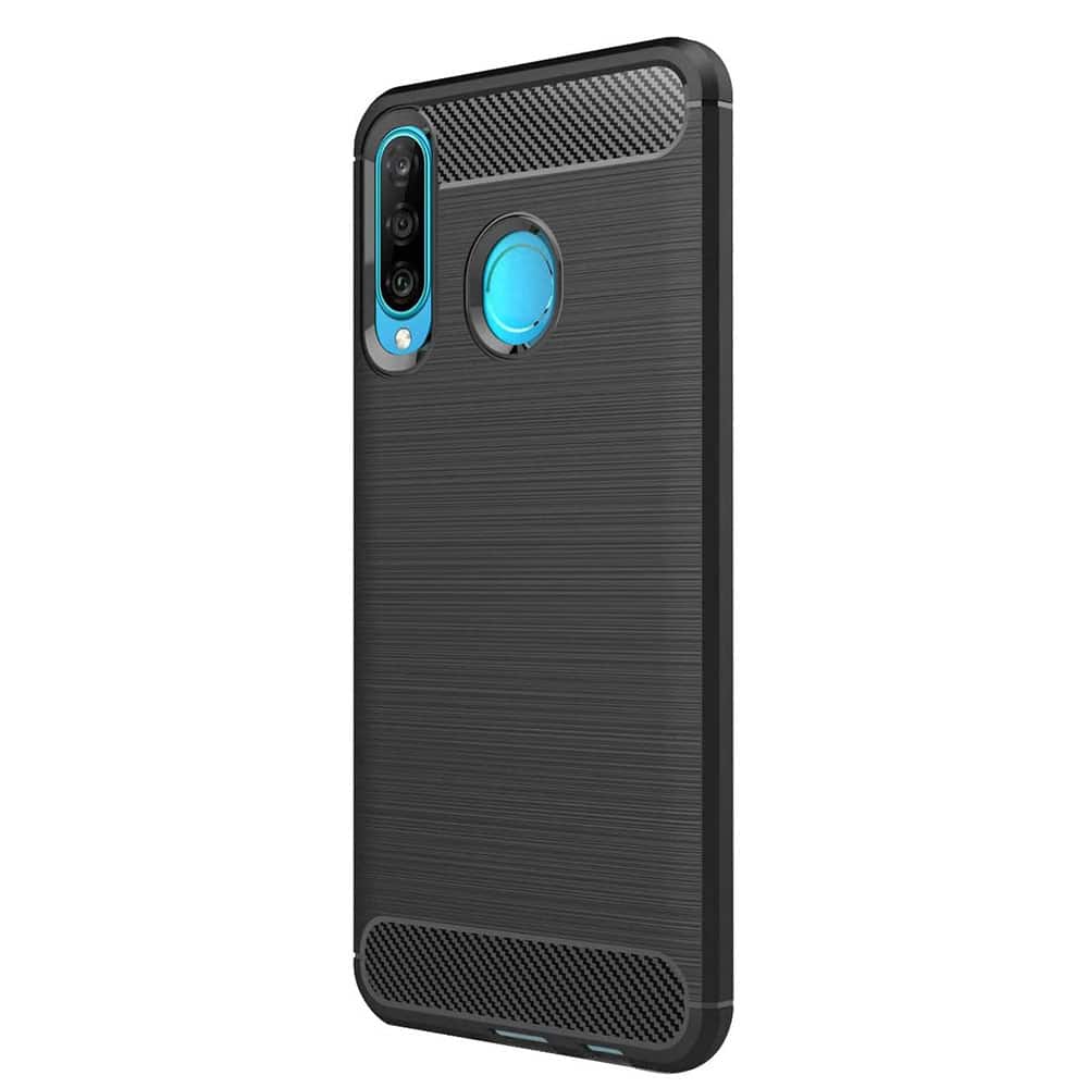 Techsuit Carbon Silicone kryt pro Huawei P30 lite / P30 lite New Edition – černý