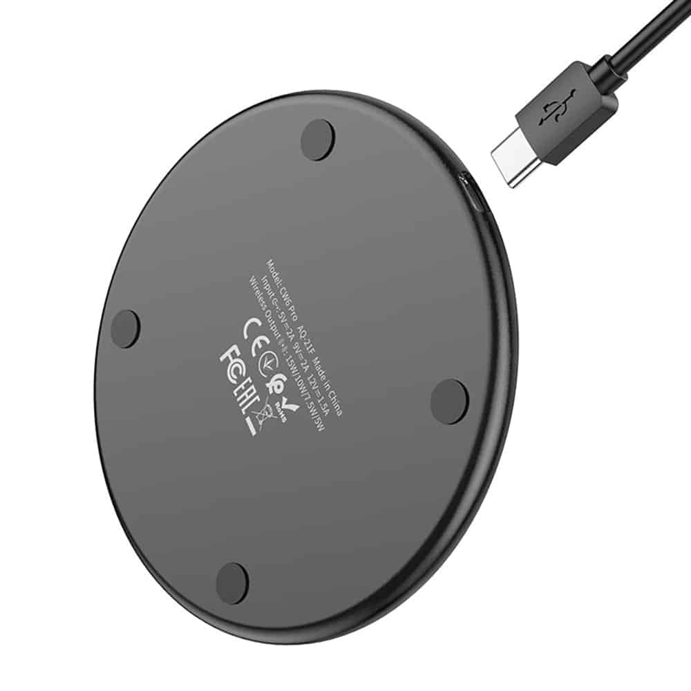Hoco - bežični punjač Pro Easy (CW6) - brzo punjenje 15 W - crni